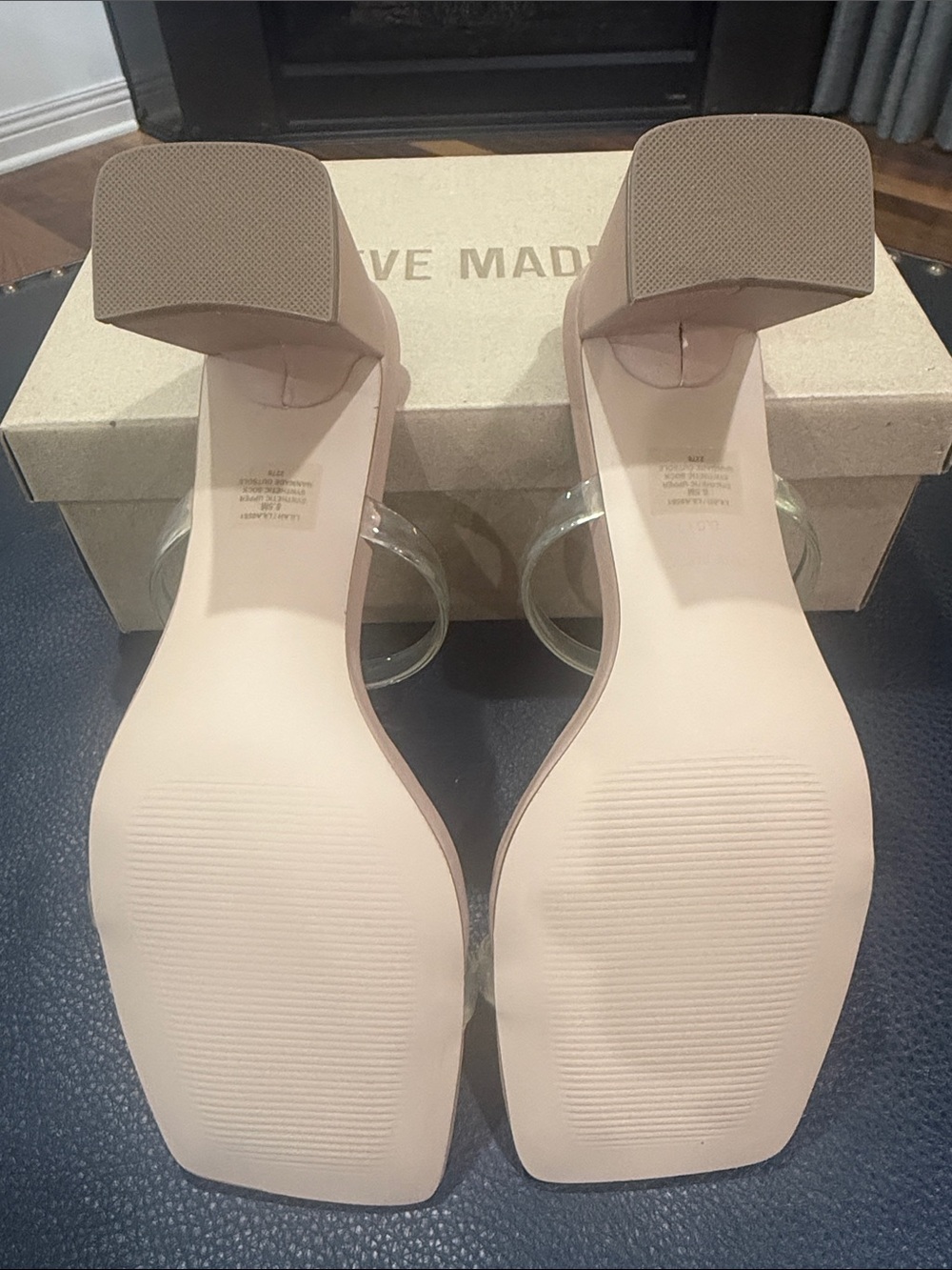 Steve Madden Clear-Strap Square Toe Sandals - Picture 3 of 4
